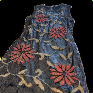 Ark & Co. Black Multicolor Sequin Floral Mini Dress Sz Small